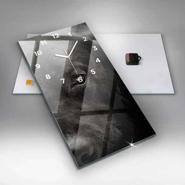 Ceas vertical de perete din sticlă Câine și pisică scoțian