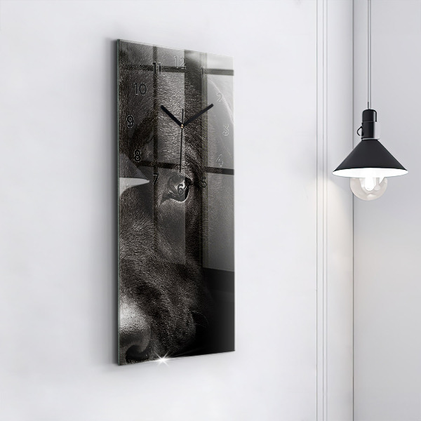 Ceas vertical de perete din sticlă Câine și pisică scoțian