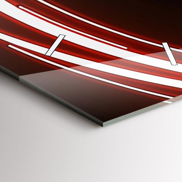 Ceas vertical de perete din sticlă Pisica cu ochii roșii