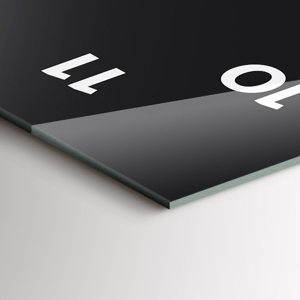 Ceas vertical de perete din sticlă Fazele lunii și clepsidra