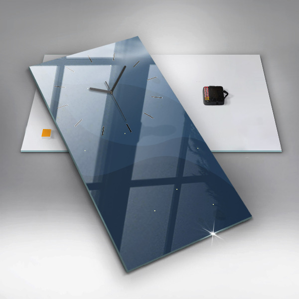 Ceas vertical de perete din sticlă Valuri albastre