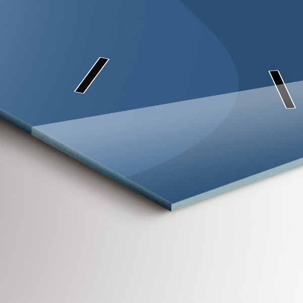 Ceas vertical de perete din sticlă Valuri albastre