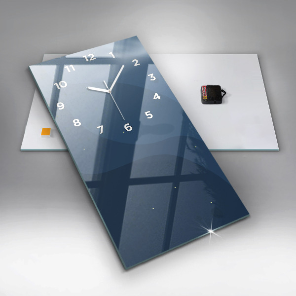 Ceas vertical de perete din sticlă Valuri albastre