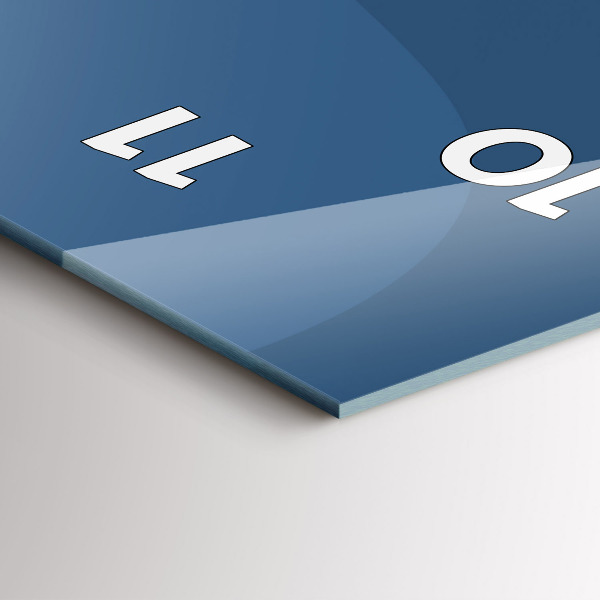 Ceas vertical de perete din sticlă Valuri albastre