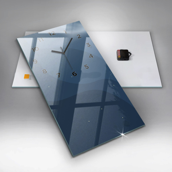 Ceas vertical de perete din sticlă Valuri albastre