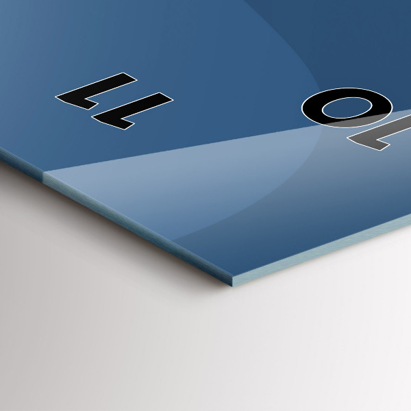 Ceas vertical de perete din sticlă Valuri albastre