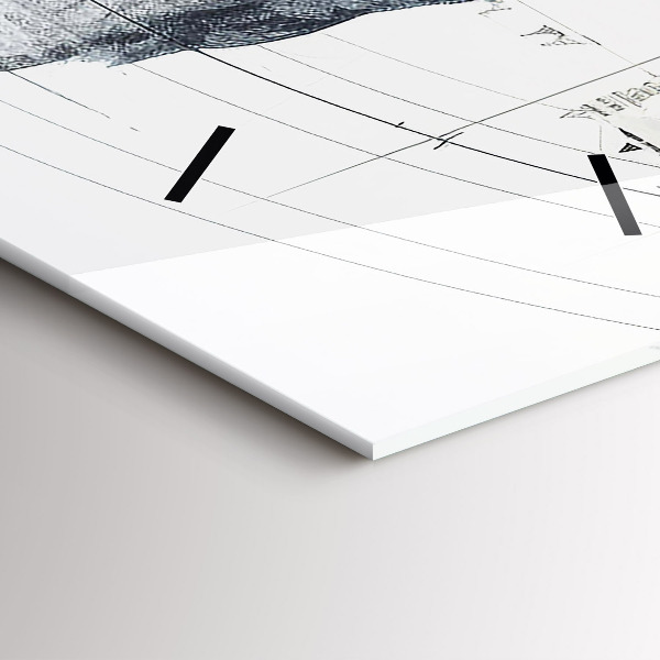 Ceas vertical de perete din sticlă Munți de desene animate