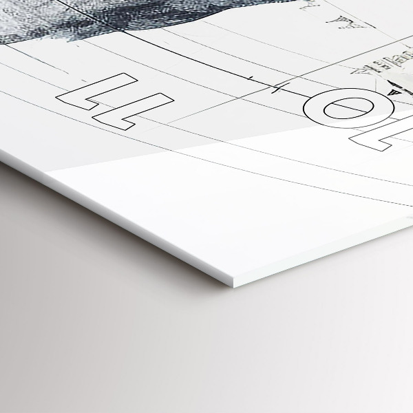 Ceas vertical de perete din sticlă Munți de desene animate