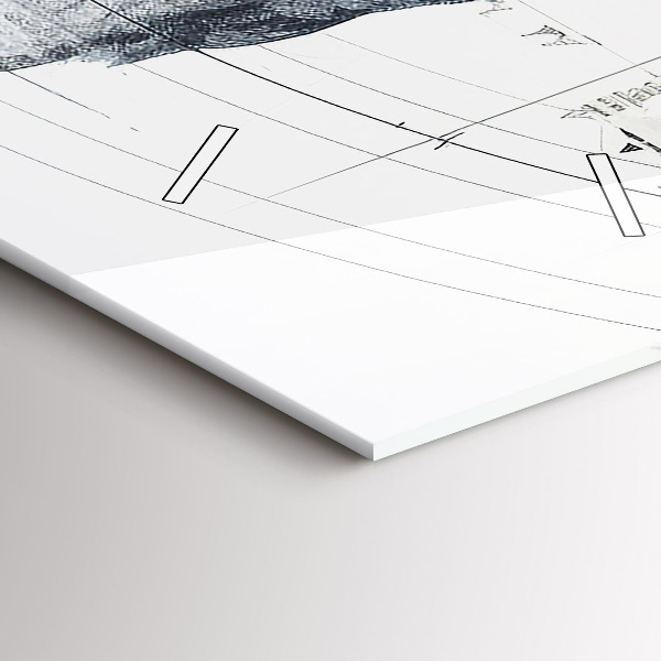 Ceas vertical de perete din sticlă Munți de desene animate