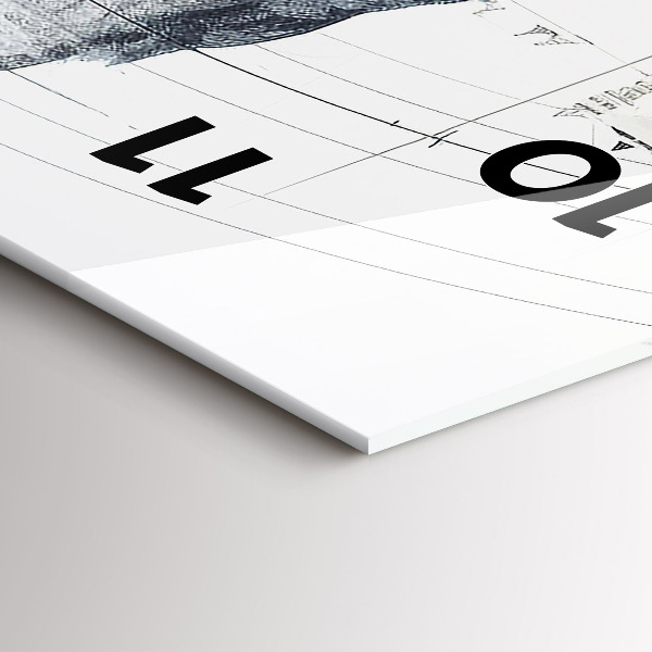 Ceas vertical de perete din sticlă Munți de desene animate