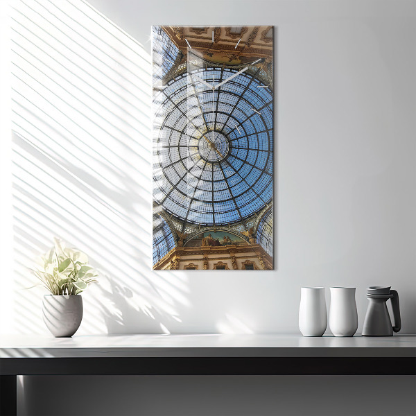 Ceas vertical de perete din sticlă Mall din Milano