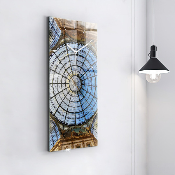 Ceas vertical de perete din sticlă Mall din Milano