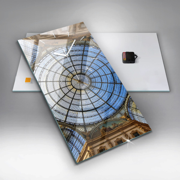 Ceas vertical de perete din sticlă Mall din Milano