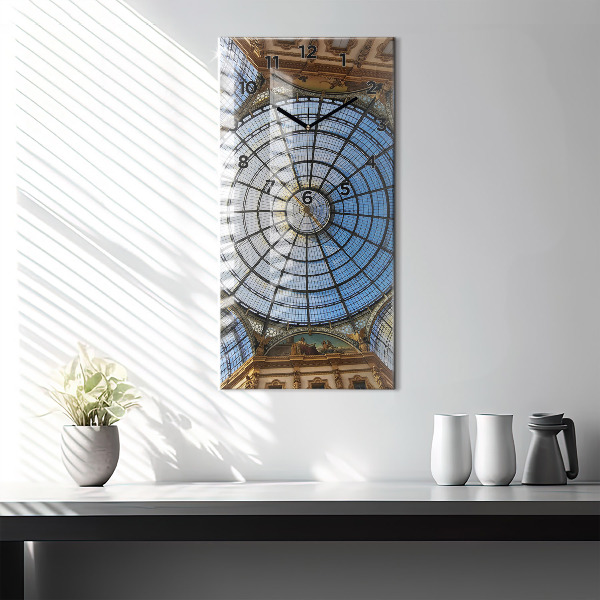 Ceas vertical de perete din sticlă Mall din Milano