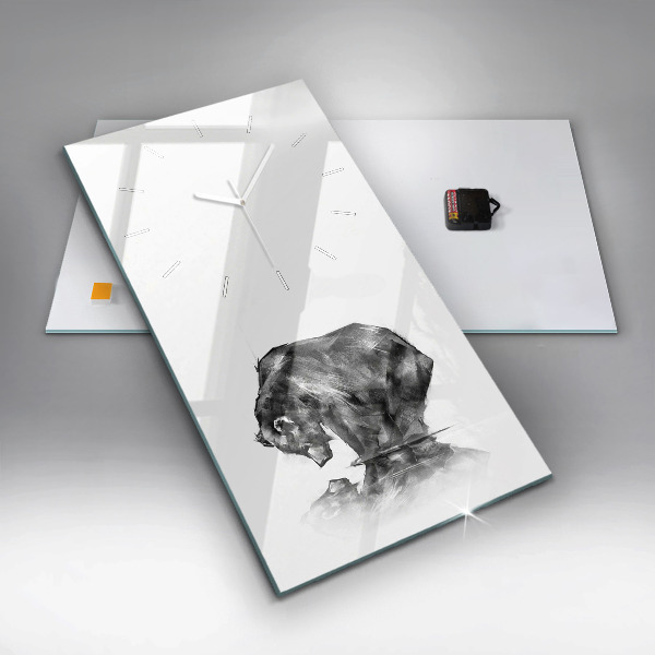 Ceas vertical de perete din sticlă Urs din desene animate