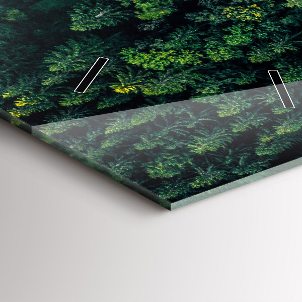 Ceas vertical de perete din sticlă Pădure din vedere de ochi de pasăre