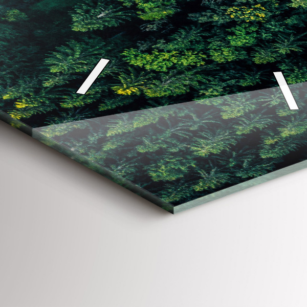 Ceas vertical de perete din sticlă Pădure din vedere de ochi de pasăre