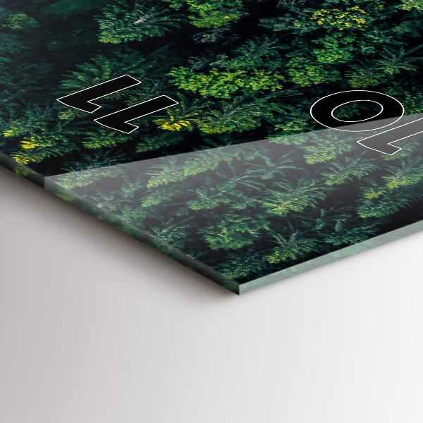 Ceas vertical de perete din sticlă Pădure din vedere de ochi de pasăre