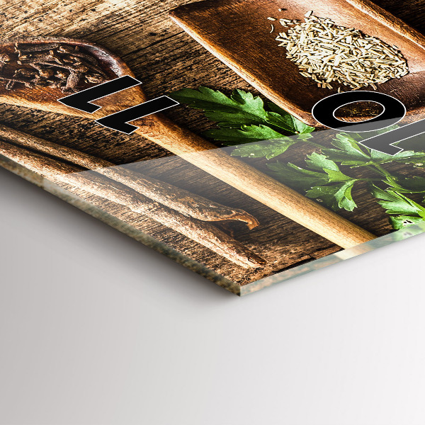 Ceas vertical de perete din sticlă Linguri de condimente