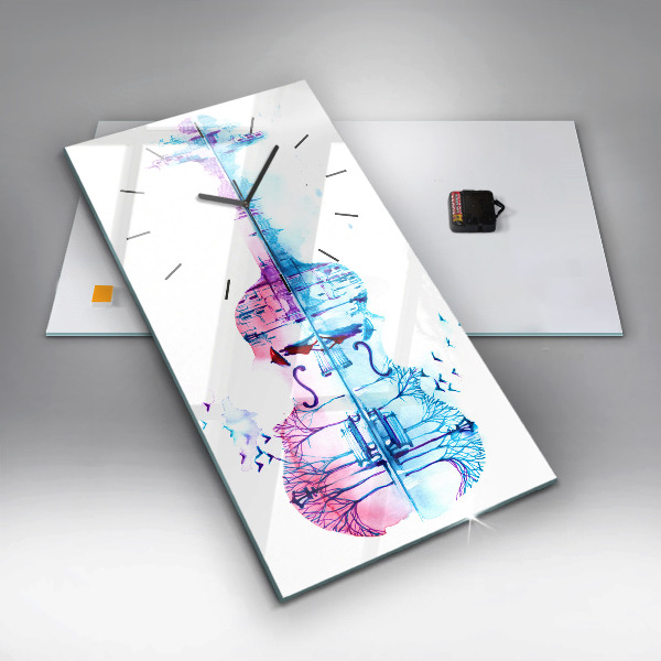 Ceas vertical de perete din sticlă Lacul Cello Park