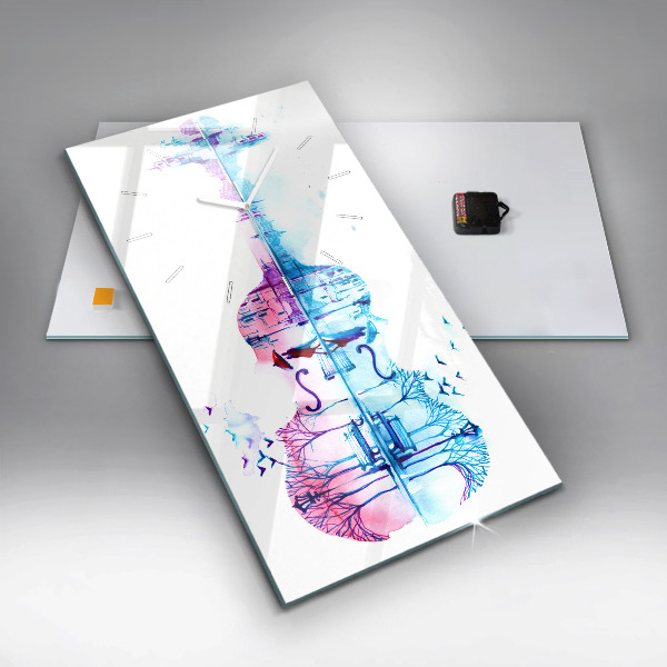 Ceas vertical de perete din sticlă Lacul Cello Park