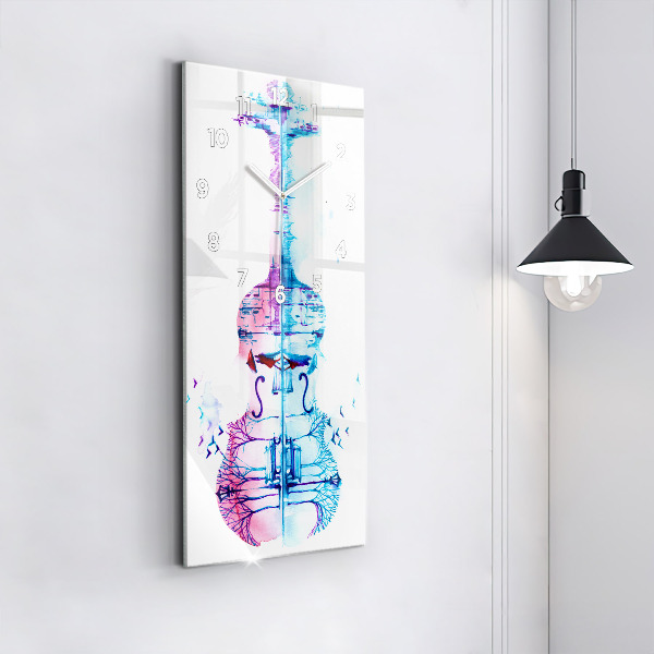 Ceas vertical de perete din sticlă Lacul Cello Park