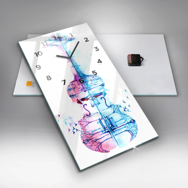 Ceas vertical de perete din sticlă Lacul Cello Park