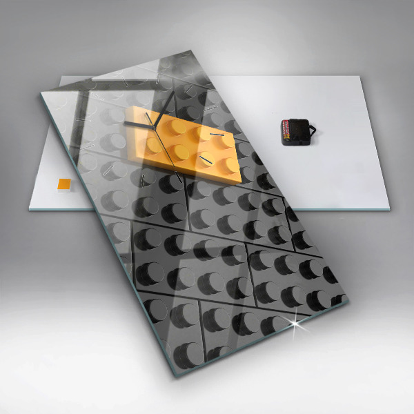 Ceas vertical de perete din sticlă Blocuri de jucărie