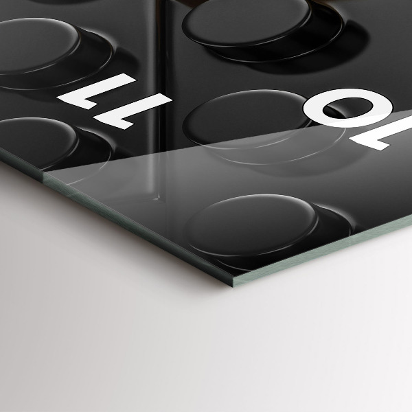 Ceas vertical de perete din sticlă Blocuri de jucărie