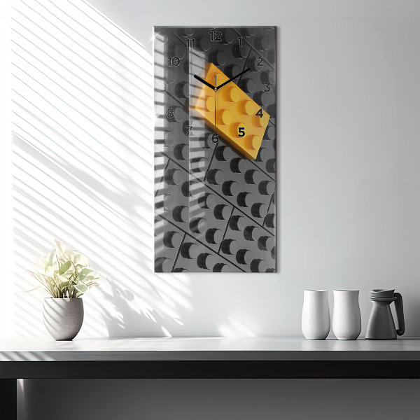 Ceas vertical de perete din sticlă Blocuri de jucărie