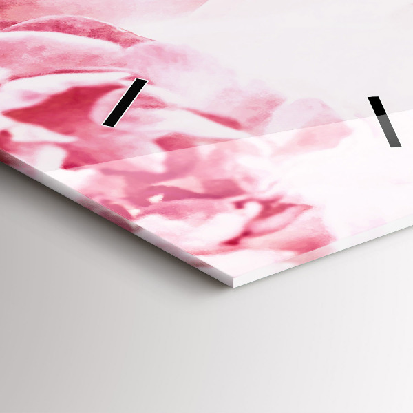 Ceas vertical de perete din sticlă Flori înflorite