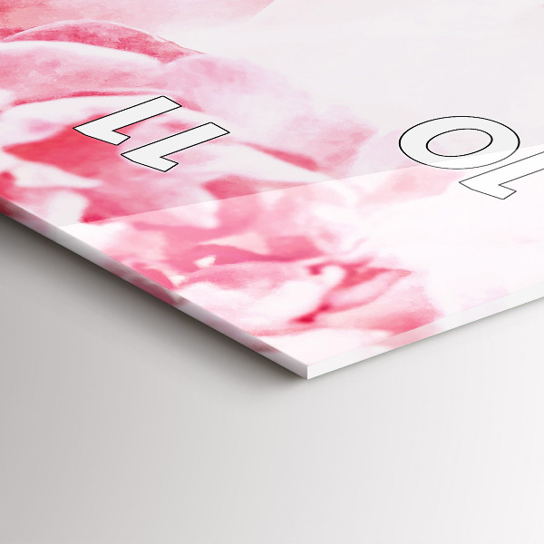 Ceas vertical de perete din sticlă Flori înflorite