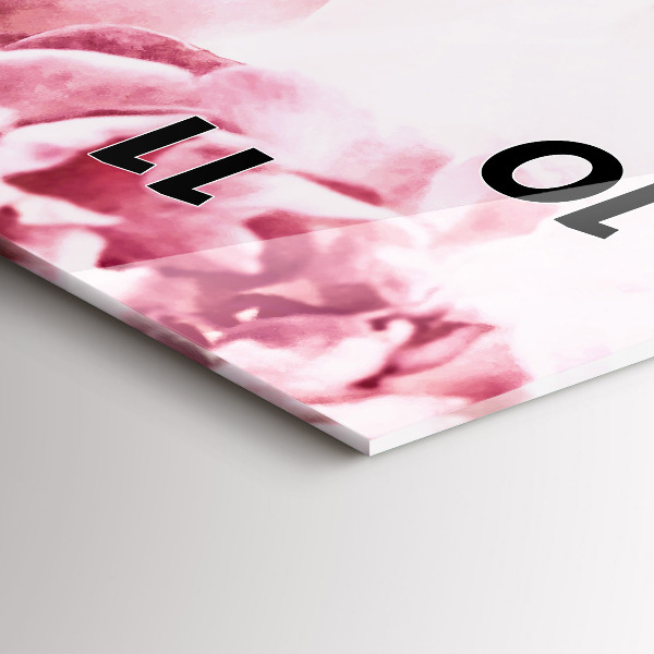 Ceas vertical de perete din sticlă Flori înflorite