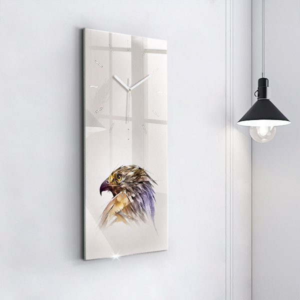 Ceas vertical de perete din sticlă Pasăre de prădăre