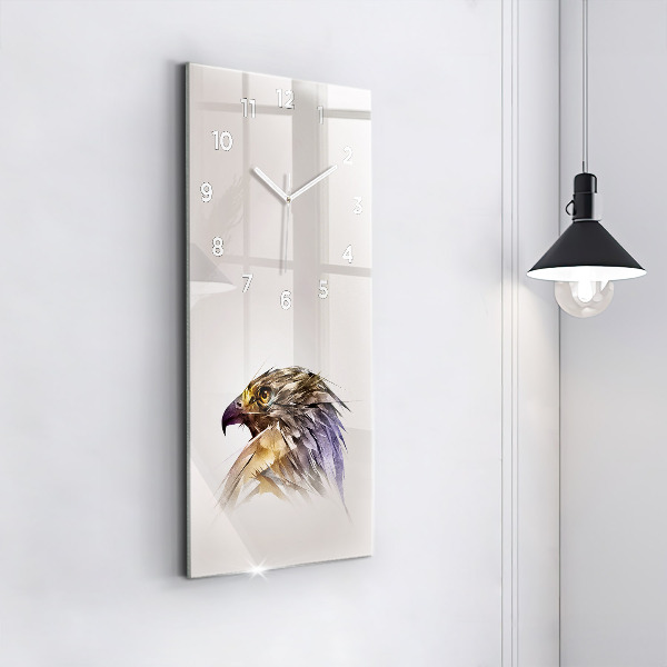 Ceas vertical de perete din sticlă Pasăre de prădăre