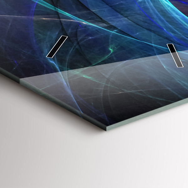 Ceas vertical de perete din sticlă Fractal colorat