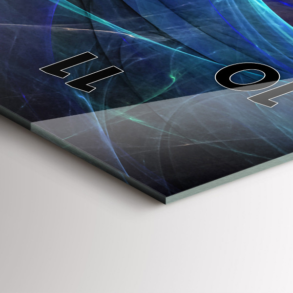 Ceas vertical de perete din sticlă Fractal colorat