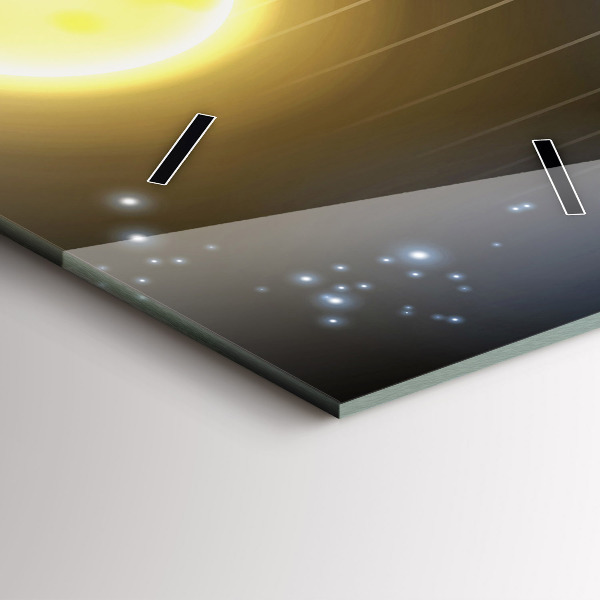 Ceas vertical de perete din sticlă Sistemul Solar