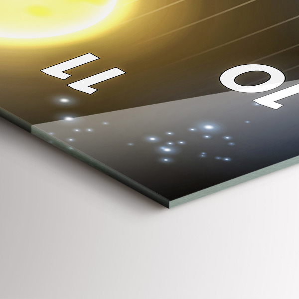 Ceas vertical de perete din sticlă Sistemul Solar