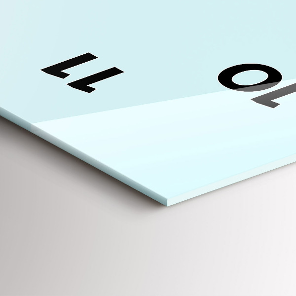 Ceas vertical de perete din sticlă Pisică amuzantă cu ochelari