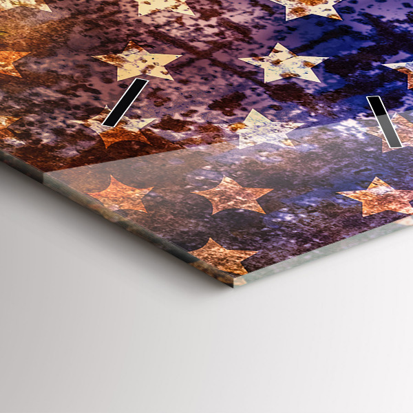 Ceas vertical de perete din sticlă Steagul SUA în stil vintage