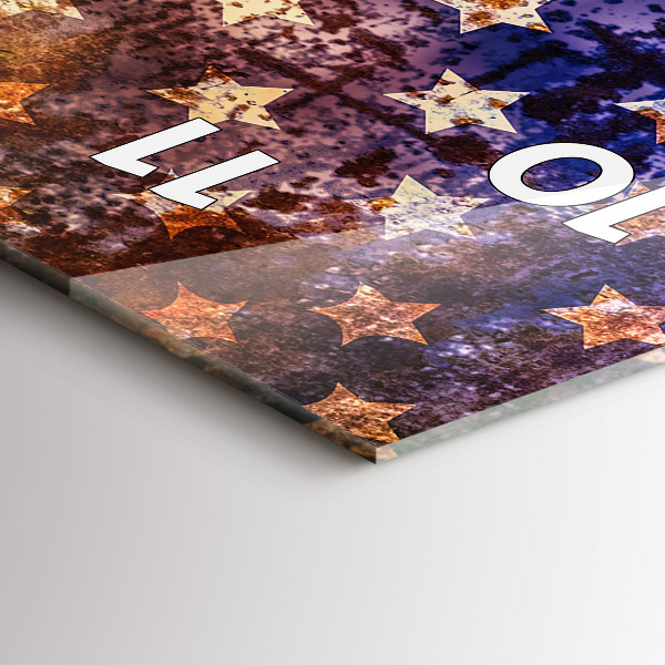 Ceas vertical de perete din sticlă Steagul SUA în stil vintage