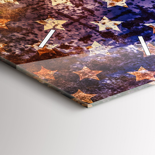 Ceas vertical de perete din sticlă Steagul SUA în stil vintage