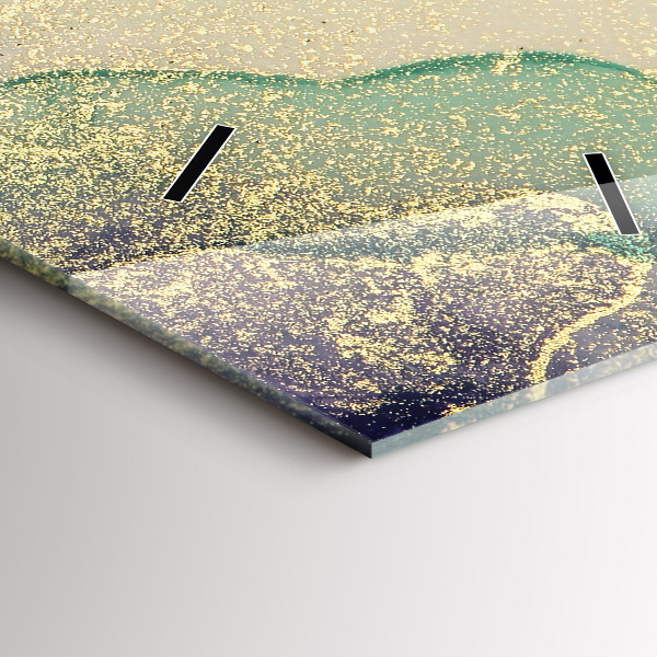 Ceas vertical de perete din sticlă Abstracția culorilor