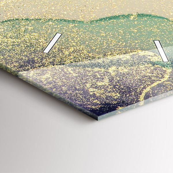 Ceas vertical de perete din sticlă Abstracția culorilor