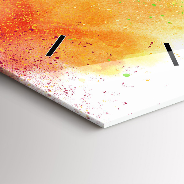 Ceas vertical de perete din sticlă Curcubeu abstract