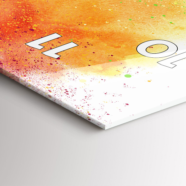 Ceas vertical de perete din sticlă Curcubeu abstract