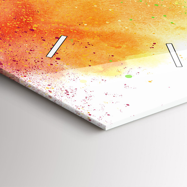 Ceas vertical de perete din sticlă Curcubeu abstract