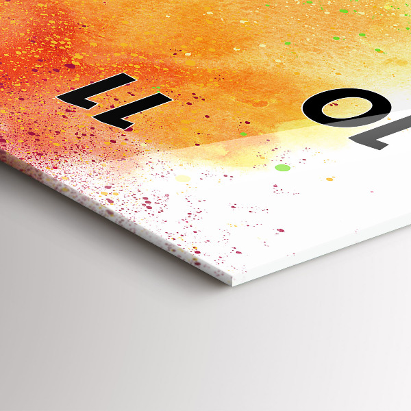 Ceas vertical de perete din sticlă Curcubeu abstract