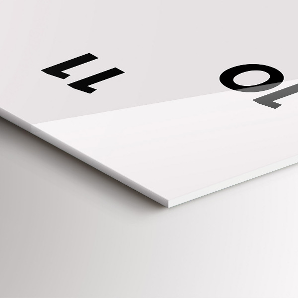 Ceas vertical de perete din sticlă Linia de artă a rinocerului